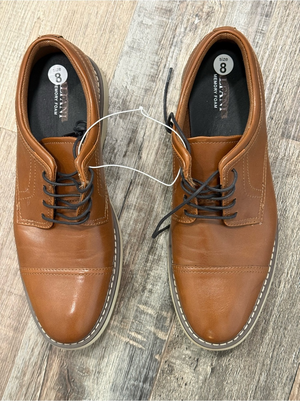 NWOB Alfani Men's Theo Cap Toe Oxford Dress Shoes brown Size 8